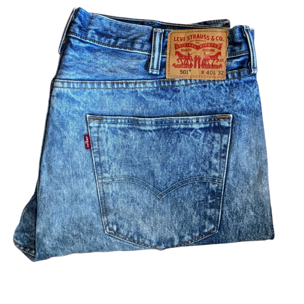 Levi's 501 Button Fly Acid Wash Jeans Tag size 40x32